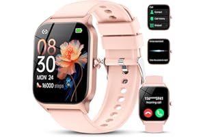 CASCHO Smartwatch Donna, 1.85'' Orologio Smartwatch Donna con Chiamate Bluetooth/Assistente Vocale AI, 115+ Sportive Smart Watch con Contapassi/Sonno/Cardiofrequenzimetro,IP68 Fitness Tracker per iOS Android