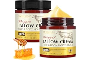 LXITIAN Rindertalg und Honigbalsam für Die Haut: Geschlagener Rindertalg von Grasgefütterten Tieren mit Honig als Feuchtigkeitscreme für Gesicht und Körper, Organische, Unparfümierte, Schnell Einziehende