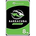 Seagate BarraCuda, 8 To, Disque Dur Interne HDD – 3,5 pouces, SATA 6 Gbit/s 7 200 tr/min, 256 Mo de mémoire cache, pour PC, S