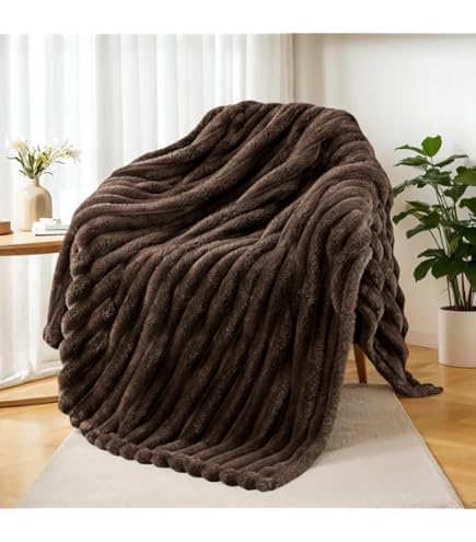 Brandsseller knuffeldeken imitatiebont dubbelzijdig XXL 220x240 cm – Warme kunstbontdeken voor bank en bed, luxe woondeken plaid, comfortabel & zacht - 100% polyester, wasbaar – Taupe/Grijs