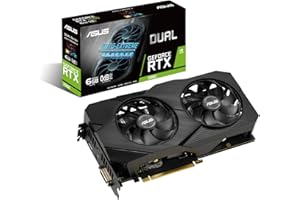 ASUS Dual GeForce RTX 2060 EVO - Tarjeta Gráfica (PCIe 3.0, 6GB GDDR6, HDMI, DisplayPort, DVI-D, Ventilador Axial-Tech, Tecnología 0dB, Auto-Extreme)