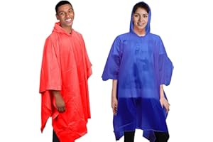 Albert Austin Waterproof Emergency Poncho | Twin Pack Thick Rain Poncho | Mens Ladies Unisex Adult Disposable Festival Poncho | Suitable For Hiking Picnic Camping | Lightweight | Random Colour