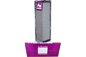 Petrebels Kratzbrett für Katzen 57 x 27 cm, Sisal Eck-Kratzbrett mit Kratzteppich und Plüsch, für Zimmerecken, in Geschenkbox, Kratzbretter Wand Farbe Grau