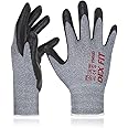 DEX FIT Work Gloves FN330, 3D Comfort Stretch Fit, Power Grip, Durable Foam Nitrile Coated, Smart Touch, Thin & Lightweight, Machine Washable, Grey 7 (S) 3 Pairs