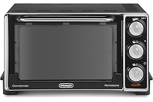 De'Longhi EO20792 Forno Elettrico da 20 Litri con Spegnimento Automatico, 7 Funzioni Cottura, Timer, in Dotazione Spiedo Girarrosto con Impugnatura, Porta Doppio Vetro, Termostato Regolabile, 1300W