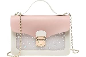 Vologle Hand Bag for Kids Initial m Cross Body Bag Child (Star Pink)