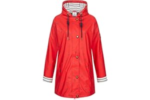 Ankerglut Damen Friesennerz Regenmantel Kapuze Gefüttert Wasserdicht Wetterfest Übergangsjacke #Ankerglutbucht Regenjacke