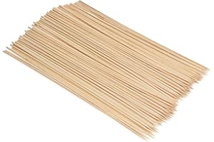 Navaris Spiedini Legno di bambù - Set x100 Bastoncini 40 cm x 4mm - Stecchini Lunghi per Grigliate Barbecue Arrosto Zucchero Filato Marshmallow Feste