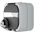REV Ritter 0510224555 AquaTop surface mounted socket with lock, grey.