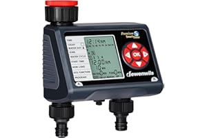Dewenwils Programmateur d'arrosage avec 2 Sorties indépendantes, minuterie d'arrosage pour Jardin, Jours de la Semaine programmables, 4 arrosages par Sortie par Jour, étanche, certifié CE…