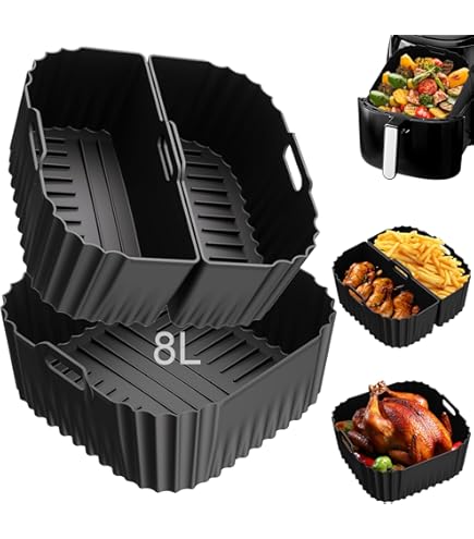 Siliconen Airfryer Egg Pan 2 Stks Set met 3 Holtes Nonstick
