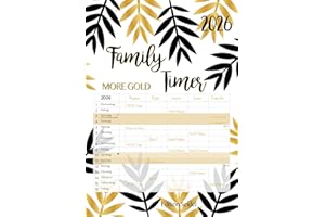 Edition Seidel Planer rodzinny Premium More Gold XL 2026, format DIN A3, kalendarz rodzinny, kalendarz rodzinny, kalendarz ścienny, 5 kolumn