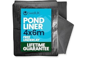 Swell UK 4m x 6m Pond Liner Free Underlay | UV Resistant | Garden Fish Ponds
