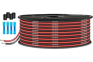 THUN-CT Cavo Elettrico Silicone 12AWG-THUN-CT 3,3mm² [6m Nero e 6m Rosso], Fili Elettrici in Rame Stagnato a Trefoli, Resistente alle Alte Temperature per Auto RC e Drone