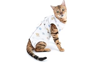 SELMAI Medical Pet Shirt Katze Body für Hunde Nach op Hund Kastration Weiche Baumwolle E-Kragen Alternative für Haustiere Krankenpflege Kleidung Wundschutz Verhindern Lecken Hautkrankheiten Blau M