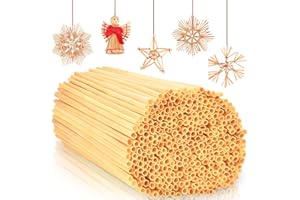 MQIAN 200 STK Strohsterne Weihnachtsbaum,Strohsterne Bastelset,Strohsterne Basteln Weihnachts, Stroh Zum Basteln Für Weihnachtsstrohhalme