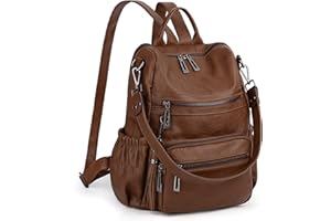 UTO - Mochila para mujer, antirrobo, bolso de mano, bandolera, multicompartimento de piel sintética, lavado