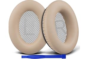 SoloWIT Cuscinetti Auricolari Ricambio per Bose SoundLink Around Ear II/AE2/AE2II Cuffie, Padiglioni in Morbida Pelle Proteica, Schiuma ad Alta Densità - Beige