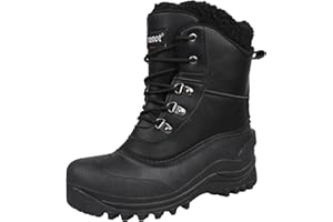 riemot Bottes de Neige Femme Hommes Confortable Chaussures de Hiver avec Fourrure Antidérapant Chaude Cuir Neige Bottines Impermeabilisant Chaussure Randonnée Boots de Trekking Outdoor