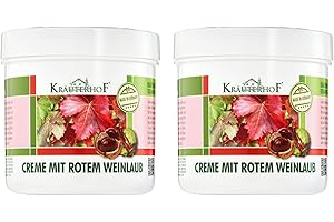 ‎KRÄUTERHOF Kräuterhof® Creme mit Rotem Weinlaub Duo Set (2 x 250ml) – Fußcreme für trockene Füße, Beinpflege mit Panthenol, vitalisierend & feuchtigkeitsspendend