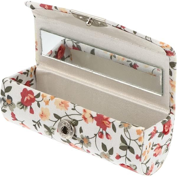 FRCOLOR Damen-Geldbörse Mit Spiegel – Vintage Blumen-Etui Für Lippenstifte & Kosmetik