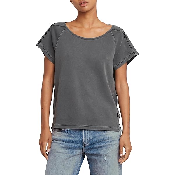 G-STAR Dames Back Zip Overdyed Ss T Wmn T-shirt, blauw (Mid Blue Gd D26421-c261-h362), S