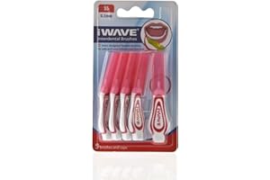 iWave Interdental Brushes Fine Size 0.5 mm Red Pack of 5 – Interdental Cleaning Brushes for Total Teeth Cleaning Plaque Removal Tool