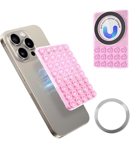 Lot De 4 Supports Téléphone Ventouse Gjinxi - Silicone Double Face Antidérapant, Transparent Et Colorés - 8