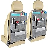 Firschoie 2 pezzi Organizer da auto, Organizer per sedile auto per più tasche, Protezione dello schienale in feltro resistent