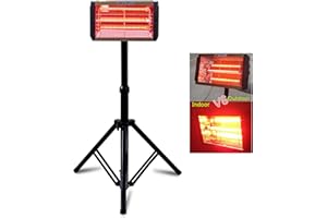 DATOUBOSS 1000W Lampe de Séchage de Peinture Infrarouge Lampe de Durcissement de Peinture Infrarouge de Cuisson Portable avec Support Lampe Infrarouge Carrosserie Peinture