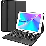 Earto Tastiera iPad 9 Generazione, Cover Tastiera per iPad 9a Gen con Touchpad, 2 Canali BT, Custodia con Italiano Tastiera p