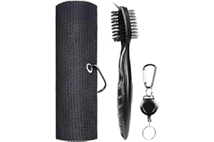 ZEACCT 2 Spazzole Set per la Pulizia del Golf, Spazzola per Pulire le Scanalature Delle Mazze da Golf, Accessori per la Pulizia Delle Mazze da Golf, per Mazza da Golf Scanalatura (Tre fori + Moschettone)