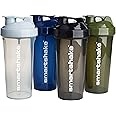 Smartshake Lite 4 Pack Protein Shaker Bottle 600 ml | 20 oz Leakproof Gym Workout Shaker Bottle, BPA Free Protein Powder Shaker Cup for Men Women (Mist Gray, Army Green, Black, Navy Blue)