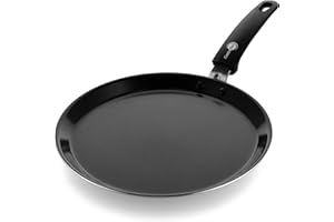 GreenPan Torino 32 cm Padella per Crêpe e Pancake in Ceramica Antiaderente Sano, Senza PFAS, Induzione, Adatta al forno fino a 160°C, Lavabile in Lavastoviglie, Nero