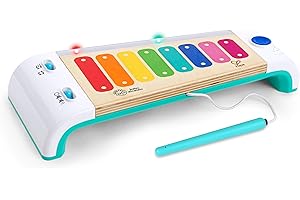 KIDS2 Baby Einstein Hape Magic Touch Xylophone Wooden Musical Toy Instruments for Toddlers, Cause and Effect, 2 Play Modes, 30+ Melodies, Lights and Volume Control, Age 12 Months +