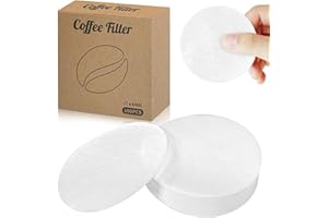 Wosyoodo 600 Pcs Papel de Filtro de Café 64 mm, Redondos Filtros Desechables, Blanco, Compatible con Aeropress Cafeteras Espresso