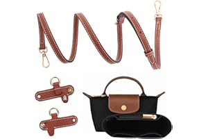 GADITIEK 2Sets Purse Organizer, Strap, Folding Tote Bag organizer insert, Punch-Free Adjustable Buckle Strap Design, Multi-Pocket Felt Handbag Organizer (Black 1.2cm)