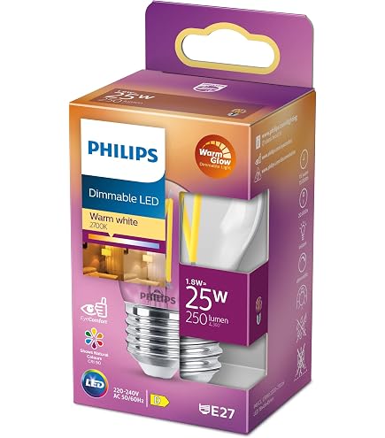 Philips LED E27 4W – Warmweiß 2700K, Ersetzt 25W, Matt, 3er Pack, Nicht Dimmbar