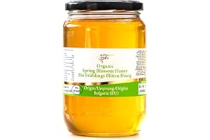 BULGARIAN BEE 900 g Organic Spring Flowers Runny Honey – Pure, Unheated, Single Source – Rich Taste & Natural Flavour – 100% Raw & Unprocessed – Premium Quality, Sustainably Harvested (900, Spring Blossom)