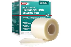 XINSZLIN Vendas hidrocoloides para el cuidado de heridas, rollo de parche hidrocoloide de 5 cm x 3,6 m cortado a medida, apoya la curación natural, absorbe el exceso de humedad, impermeable, transpirable y