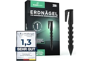 RASENWERK® - Erdnägel für Mähroboter Begrenzungskabel - 200 Stück - Erdanker mit patentierter Form - Erdspieße für Begrenzungsdraht - Kompatibel mit Gardena, Husqvarna, Worx, Bosch, AL-KO