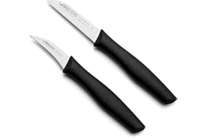 Arcos Serie Nova - Set 2 pzas. Cuchillos Mondadores - Hoja de Acero Inoxidable de 60 mm / 80 mm - Mango de Polipropileno Color negro