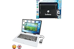 Lexibook, Portátil Bilingüe y Educativo ESPAÑOL/INGLÉS, Juguete para Niños, 180 Actividades para Aprender, Juegos y Música, Pantalla Grande y de Colores (JC899i2)