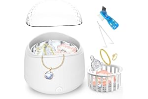 Mldnld Ultrasonic Cleaner for Dentures, Retainers, Aligners & Mouthguards - 200ML Dental Care & Jewelry Cleaning Machine with U-V Sterilization for Invisalign & Dental Tools