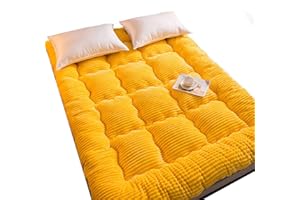 WWJJHH Futon Matratze Doppel Einzel Japanische, Japanische Bodenmatratze Schlafen Tatami Matte Roll Up Camping Matratze Bodenliege Bettsofas Und Sofas, Gelb, 180*200cm