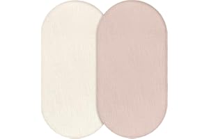 Soarwg Kids 2 lenzuola con angoli per culla, in mussola, per carrozzina, 83 x 43 cm, 100% cotone, per bambini e bambine, adatte per culla ovale, rettangolare