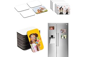 WOFEU 12 Pièces Aimants Blanc de Sublimation, 7x5cm Aimants Refrigerateur Blanc pour Tableau Blanc, Bureau, Calendrier, Cuisine, Maison, Décoration Murale