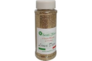 SEAT FLOR Glitter grana fine, glitter colorato in barattolo da 100 gr. (12 colori disponibili) (Oro)