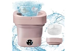 Vusddy Mini pralka, składana, przenośna, ultradźwiękowa, mała pralka ręczna z suszarką i Blu-Rayem do użytku na kempingu, w podróży, w kamperze, w akademikach, 3 tryby prania, pojemność 6,5 l