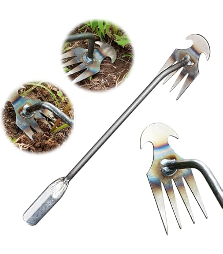 Sarchiatore Manuale 4 Denti Per Giardino - Rimuove Erbacce E Allenta Il Terreno Con Facilit&agrave;